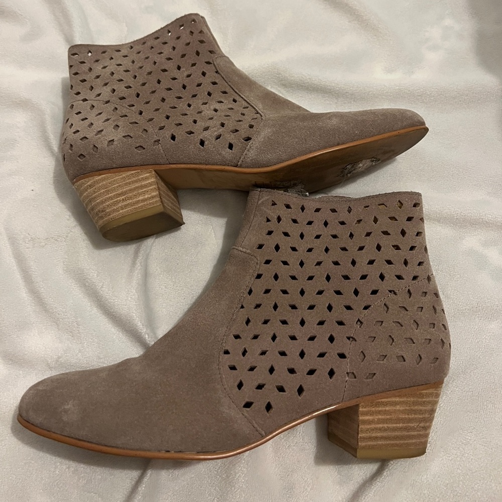 Soludos perforated suede ankle booties